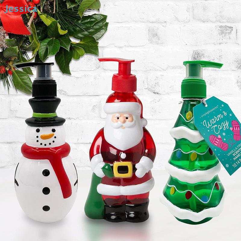 Soap Making Jar - ♥Christmas Theme Soap Dispenser Santa/Tree/Snowman Shaped