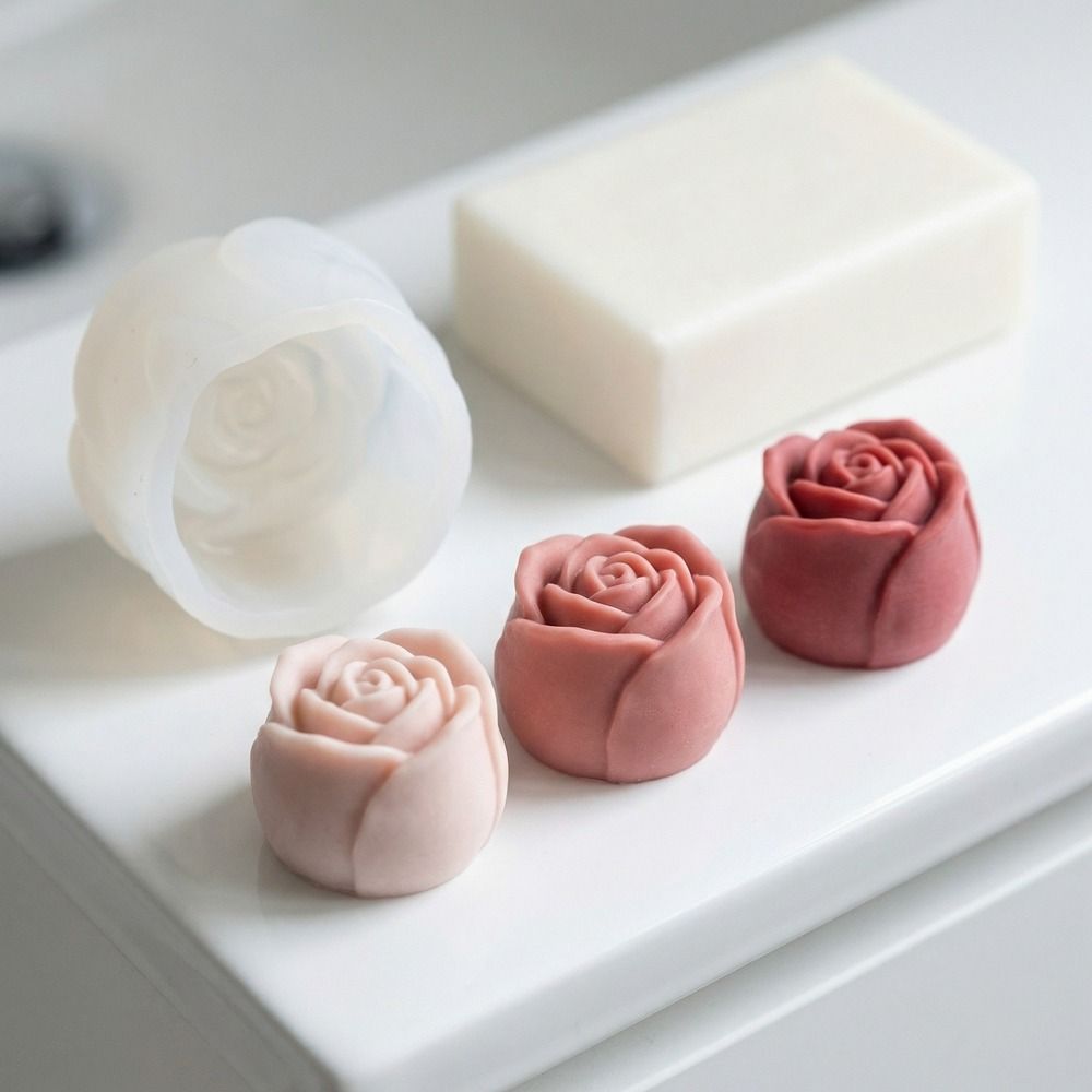 Soap Making Jar - Soap Mold Silicone Rose Flower Molds