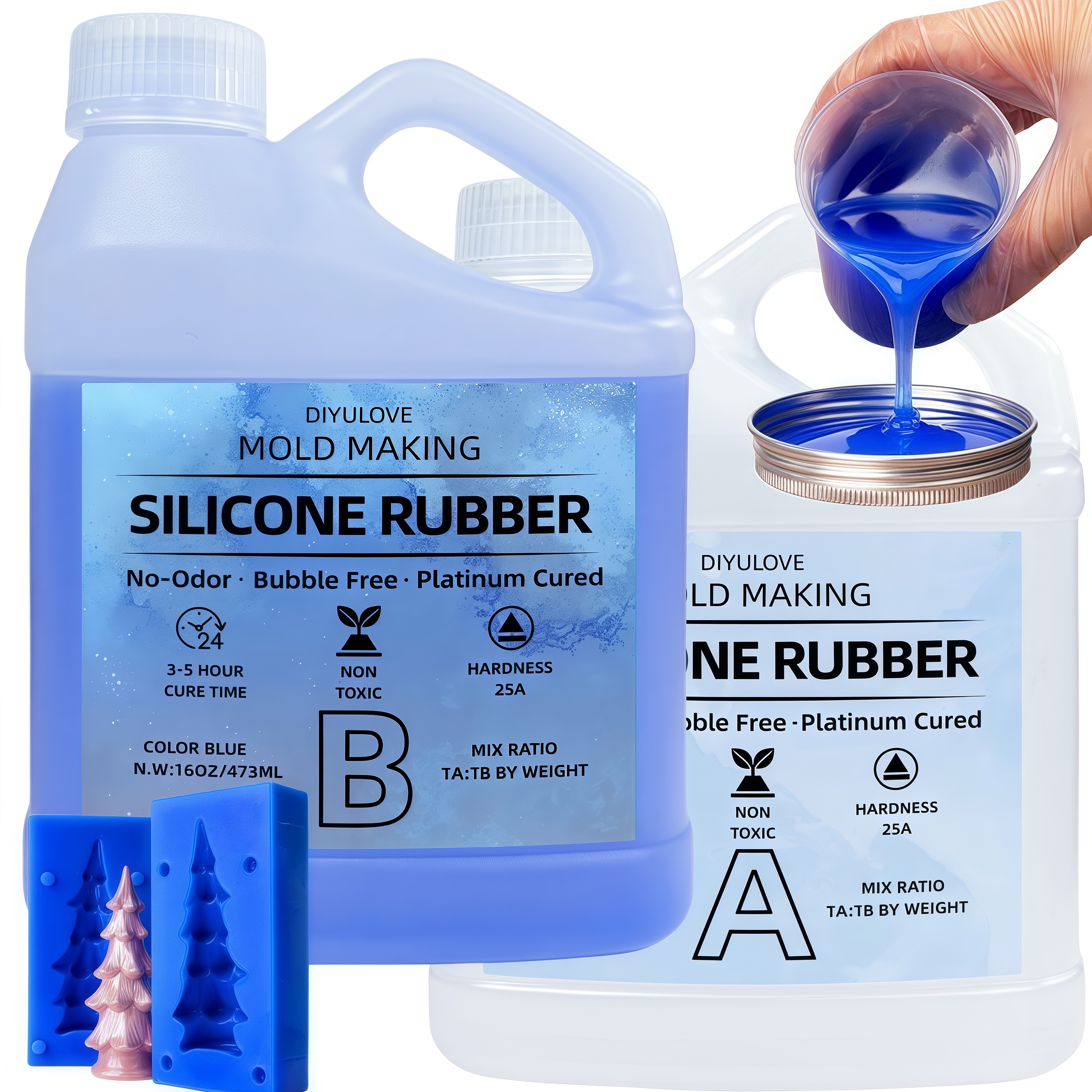 Soap Making Kit - 32oz High-Performance Silicone Rubber Non-Toxic for