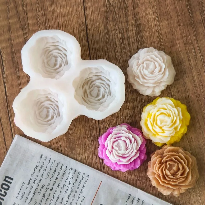 Soap Making Kit - Peony Flower Candle Silicone Mold 3D