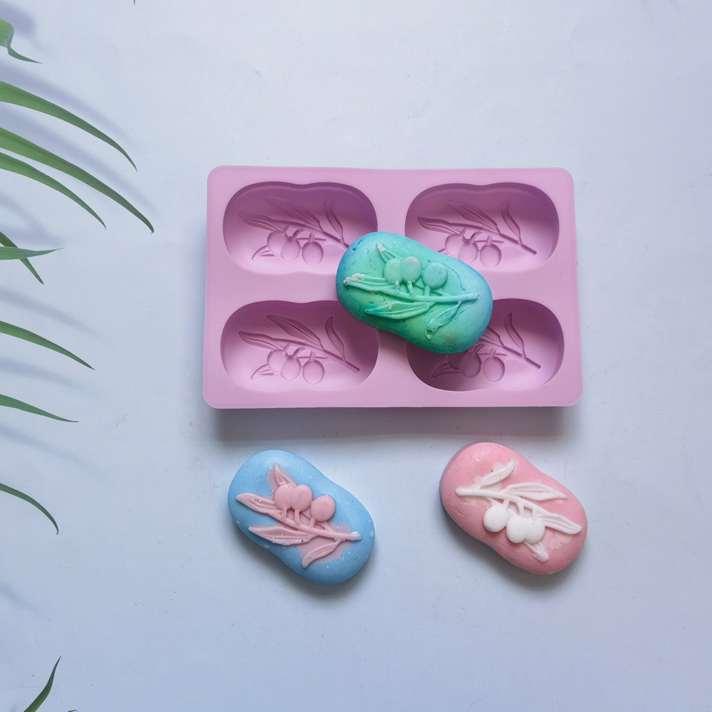4 Cavities Oval Olive Tree Sil - مراجعة Soap Making Diy Kit وسعره