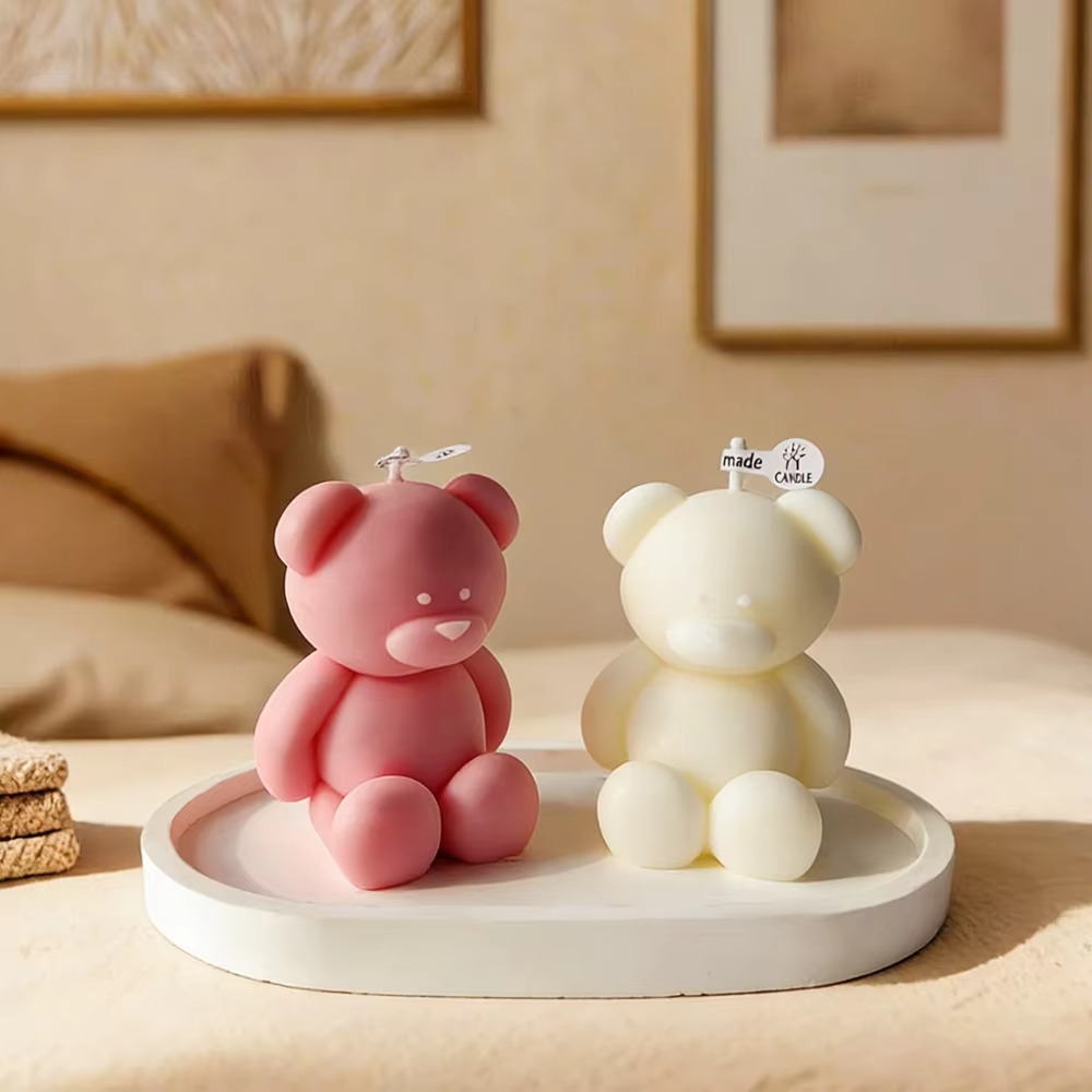 3D cute cartoon bear silicone  - مراجعة Soap Making Diy Kit وسعره