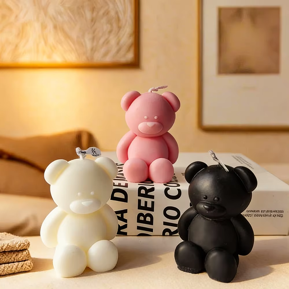 3D cute cartoon bear silicone  - مراجعة Soap Making Diy Kit وسعره