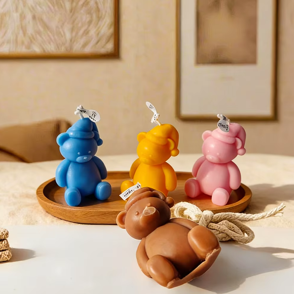 3D cute cartoon bear silicone  - مراجعة Soap Making Diy Kit وسعره