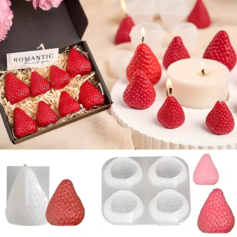 Strawberry Silicone Candle Mol - مراجعة Soap Making Kit وسعره