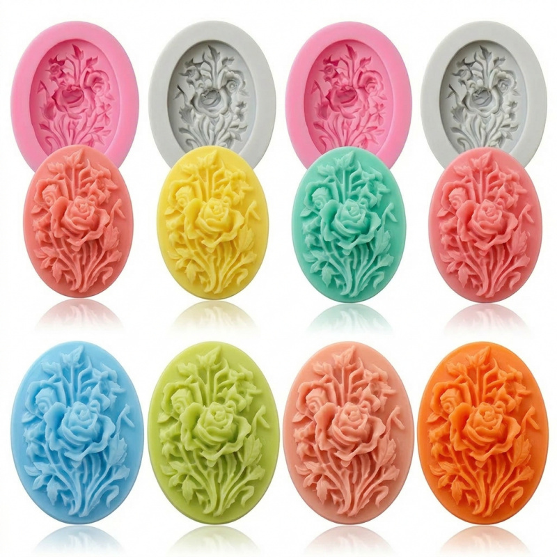 4 Silicone mold with flower sh - مراجعة Soap Making Kit وسعره
