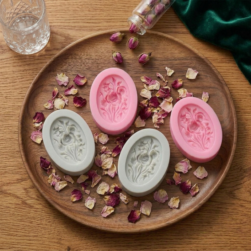 4 Silicone mold with flower sh - مراجعة Soap Making Kit وسعره