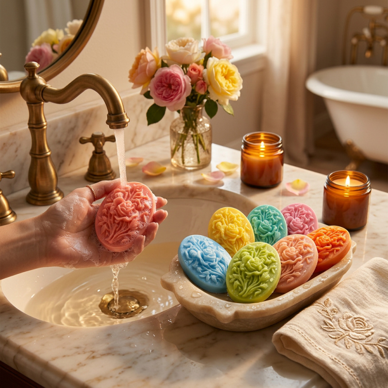 4 Silicone mold with flower sh - مراجعة Soap Making Kit وسعره